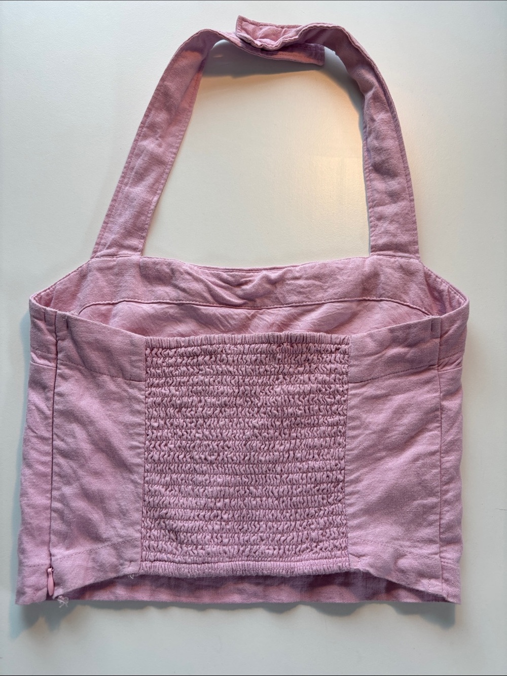 Abercrombie & Fitch Dusty Pink Linen halter top -784sku - Picture 2 of 8